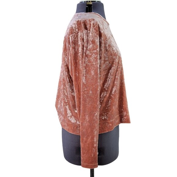 Ava & Viv Pink Velvet Cropped Top Sz 3X - Picture 2 of 7
